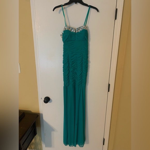 Strapless teal formal dress - Picture 1 of 4